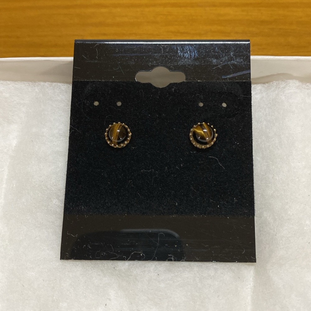 Vintage Tiger Eye Stud Earrings